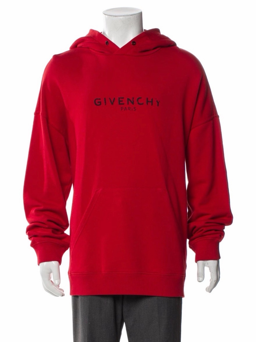 Givenchy Red Pullover Hoodie with Black Logo